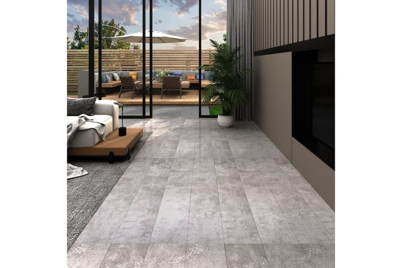 Selvklebende PVC-gulvplanker 5,21 m² 2 mm jordgrå - Grå - Terrassebord