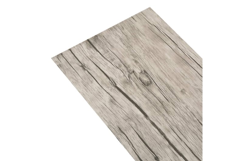 Selvklebende PVC gulvplanker 5,21 m² 2 mm vasket eik - Beige - Terrassebord