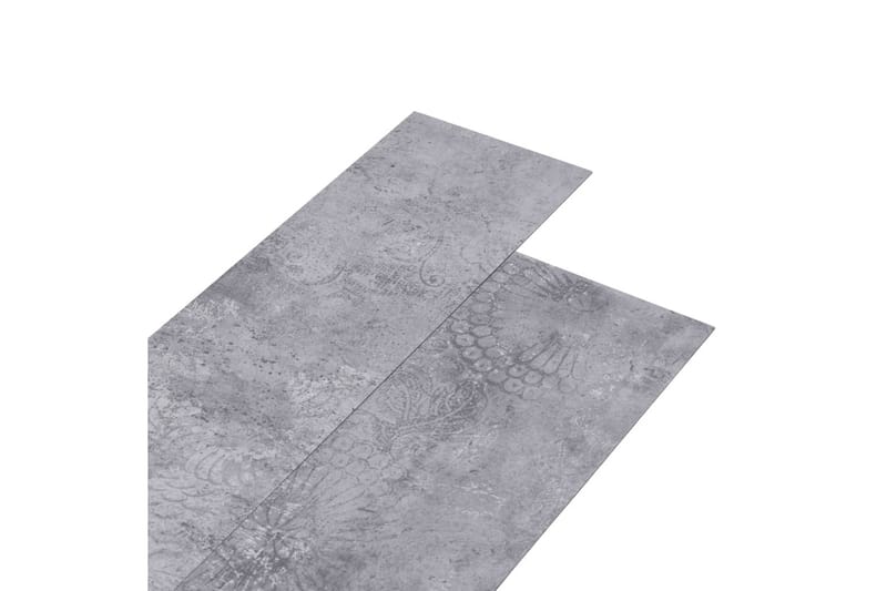 Selvklebende PVC-gulvplanker 5,21 m² 2 mm sementgrå - Grå - Terrassebord