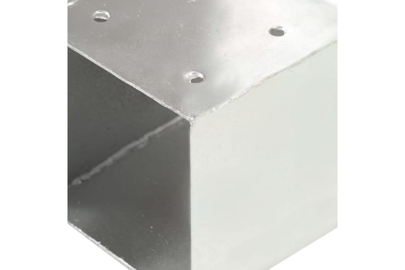Stolpesko 4 stk T-form galvanisert metall 101x101 mm - Gjerder & Grinder