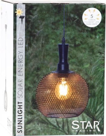 Sunlight solcellelampe 19 cm - svart - Hagemøbler & utemiljø - Hagedekorasjon & utemiljø - Hagebelysning