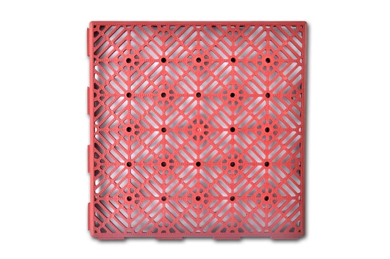 Hage Fliser Plast Gulvfilser 29 x 29 cm 24 stk - Rød - Terrassebord