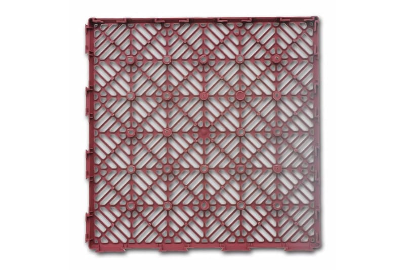 Hage Fliser Plast Gulvfilser 29 x 29 cm 24 stk - Rød - Terrassebord