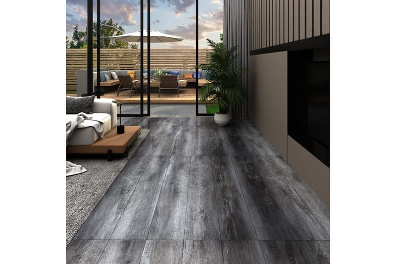 PVC gulvplanker 4,46 m² 3 mm blank grå - Terrassebord