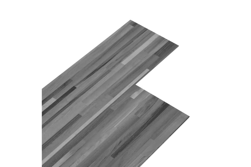 PVC gulvplanker 4,46 m² 3 mm selvklebende stripet grå - Terrassebord