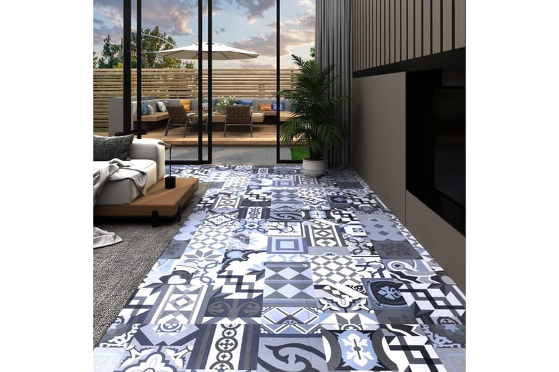 PVC-gulvplanker selvklebende 5,11 m² farget mønster - Terrassebord