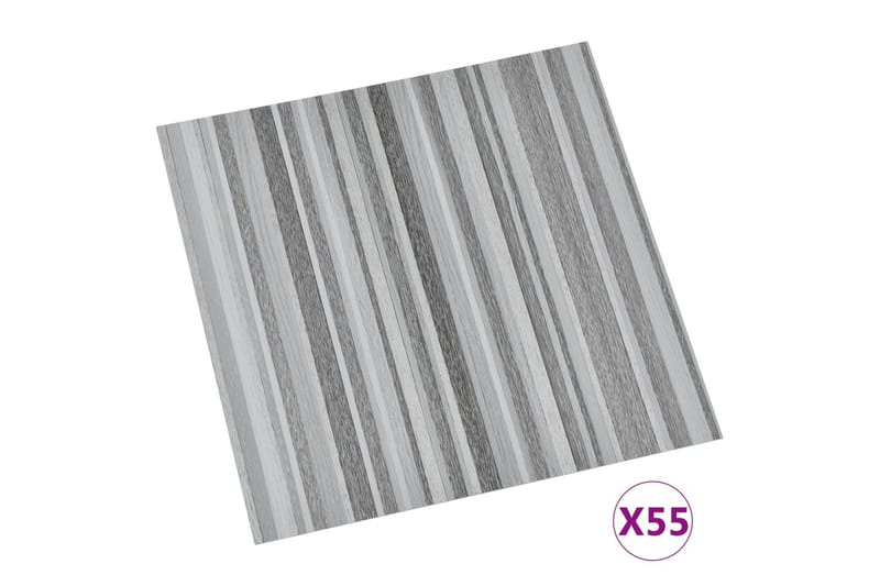 Selvklebende gulvplanker 55 stk PVC 5,11 m² lysegrå - Grå - Terrassebord
