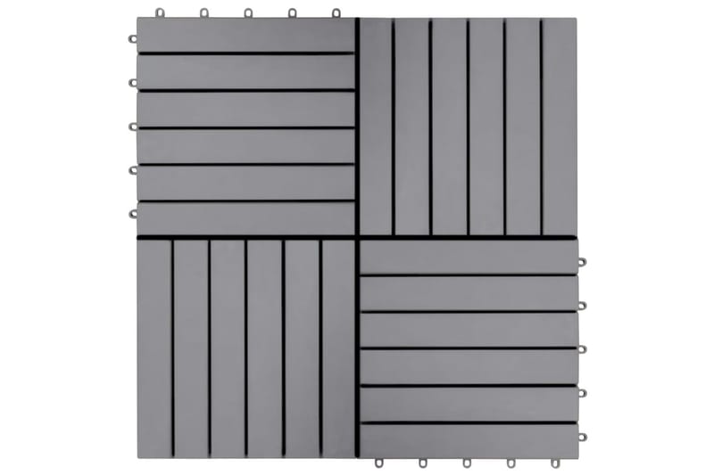 Terrassebord 10 stk gråvasket 30x30 cm heltre akasie - Balkonghelle - Terrassebord