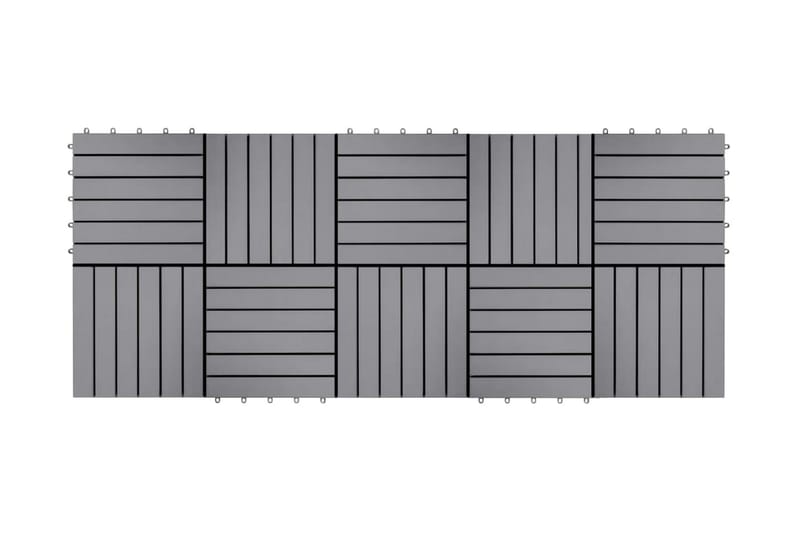 Terrassebord 10 stk gråvasket 30x30 cm heltre akasie - Balkonghelle - Terrassebord