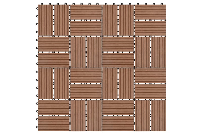 Terrassebord 11 stk WPC 30x30 cm 1 kvm brun - Brun - Terrassebord - Balkonghelle