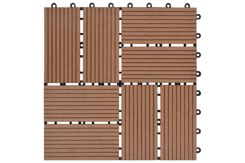 Terrassebord 11 stk WPC 30x30 cm 1 kvm brun - Brun - Balkonghelle - Terrassebord