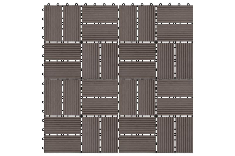 Terrassebord 11 stk WPC 30x30 cm 1 kvm mørkebrun - Svart - Terrassebord - Balkonghelle