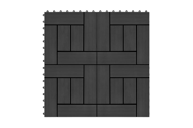 Terrassebord 11 stk WPC 30x30 cm 1 kvm svart - Svart - Balkonghelle - Terrassebord