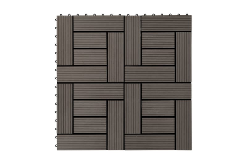 Terrassebord 22 stk 30x30 cm 2 kvm WPC mørkebrun - Brun - Balkonghelle - Terrassebord