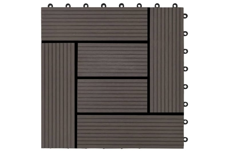 Terrassebord 22 stk 30x30 cm 2 kvm WPC mørkebrun - Brun - Terrassebord - Balkonghelle