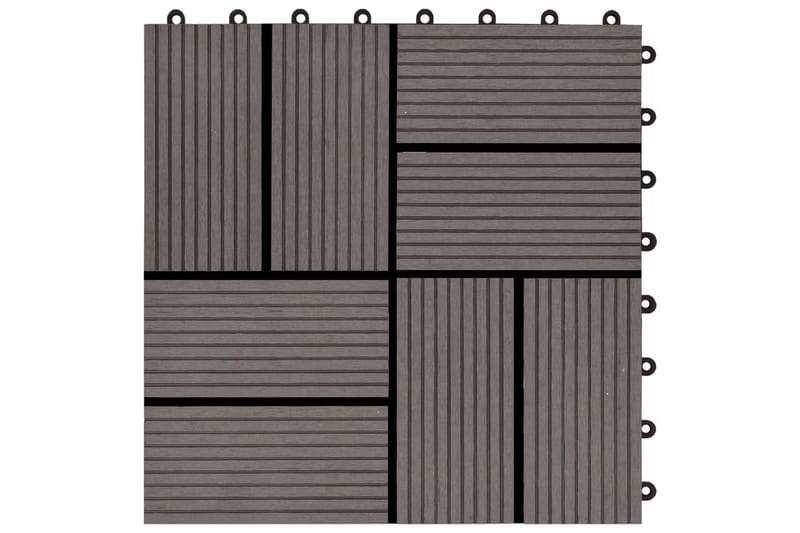 Terrassebord 22 stk 30x30 cm 2 kvm WPC mørkebrun - Balkonghelle - Terrassebord