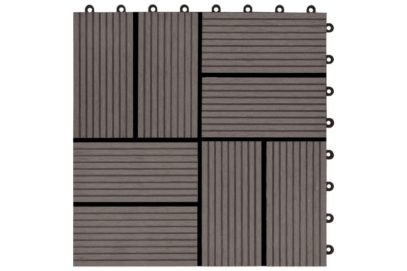 Terrassebord 22 stk 30x30 cm 2 kvm WPC mørkebrun - Terrassebord - Balkonghelle