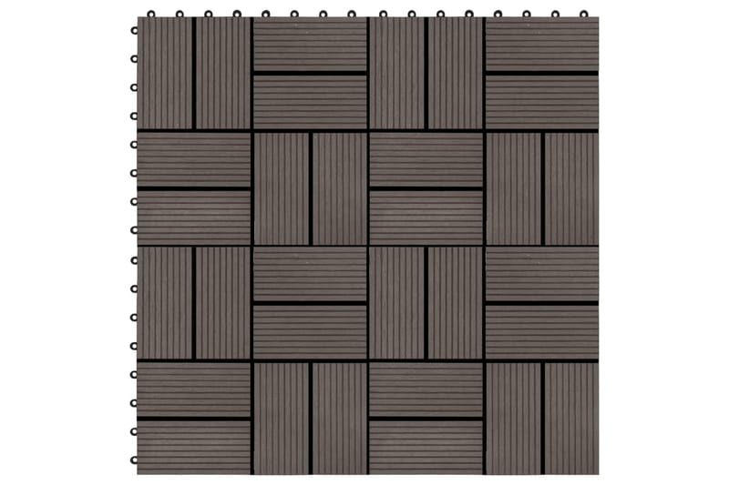 Terrassebord 22 stk 30x30 cm 2 kvm WPC mørkebrun - Balkonghelle - Terrassebord