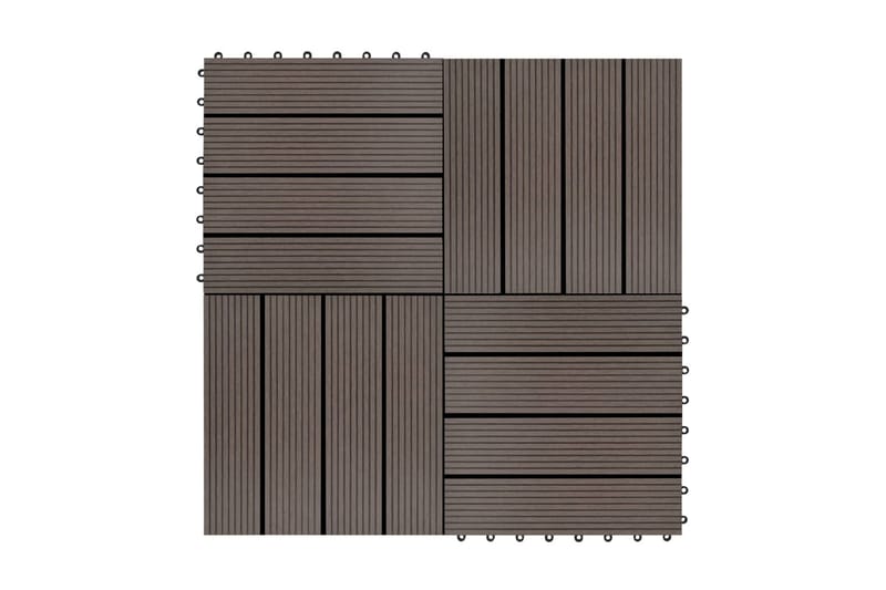 Terrassebord 22 stk 30x30 cm 2 kvm WPC mørkebrun - Terrassebord - Balkonghelle