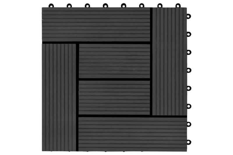 Terrassebord 22 stk 30x30 cm 2 kvm WPC svart - Svart - Balkonghelle - Terrassebord