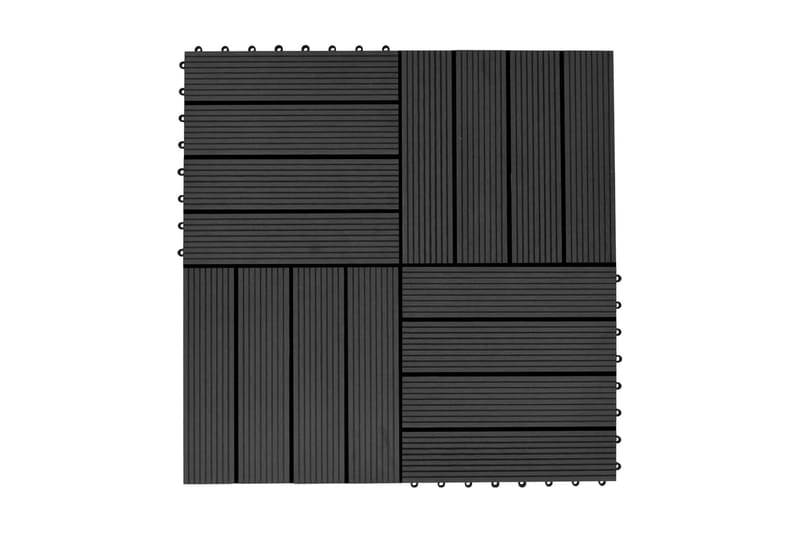 Terrassebord 22 stk 30x30 cm 2 kvm WPC svart - Svart - Terrassebord - Balkonghelle