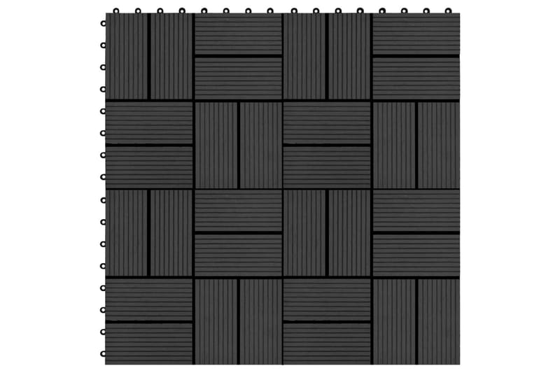 Terrassebord 22 stk 30x30 cm 2 kvm WPC svart - Balkonghelle - Terrassebord