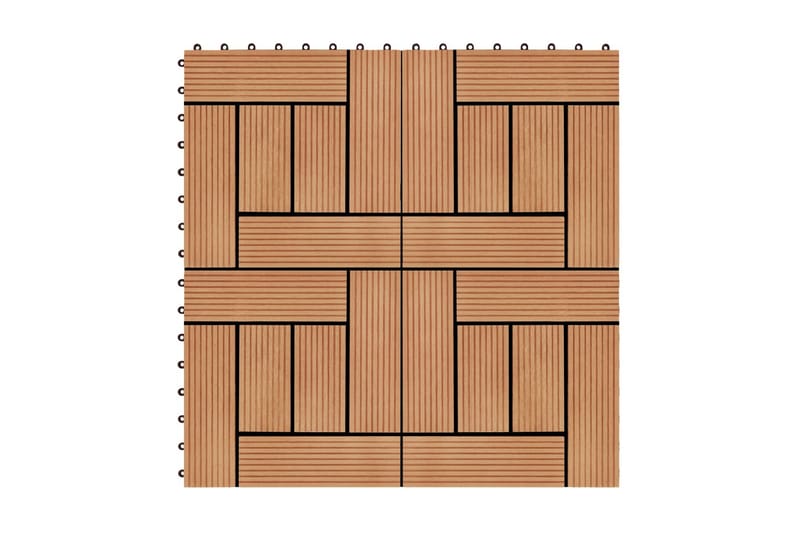 Terrassebord 22 stk 30x30 cm 2 kvm WPC teakfarge - Brun - Balkonghelle - Terrassebord
