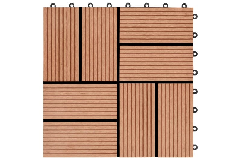 Terrassebord 22 stk 30x30 cm 2 kvm WPC teakfarge - Balkonghelle - Terrassebord