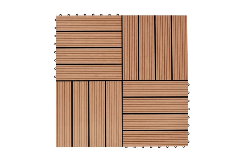 Terrassebord 22 stk 30x30 cm 2 kvm WPC teakfarge - Terrassebord - Balkonghelle