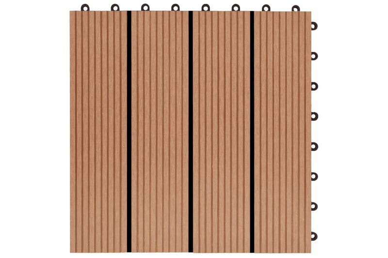 Terrassebord 22 stk 30x30 cm 2 kvm WPC teakfarge - Balkonghelle - Terrassebord