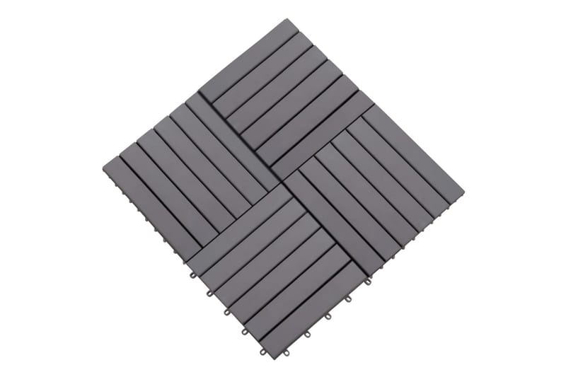 Terrassebord 30 stk gråvasket 30x30 cm heltre akasie - Grå - Balkonghelle - Terrassebord