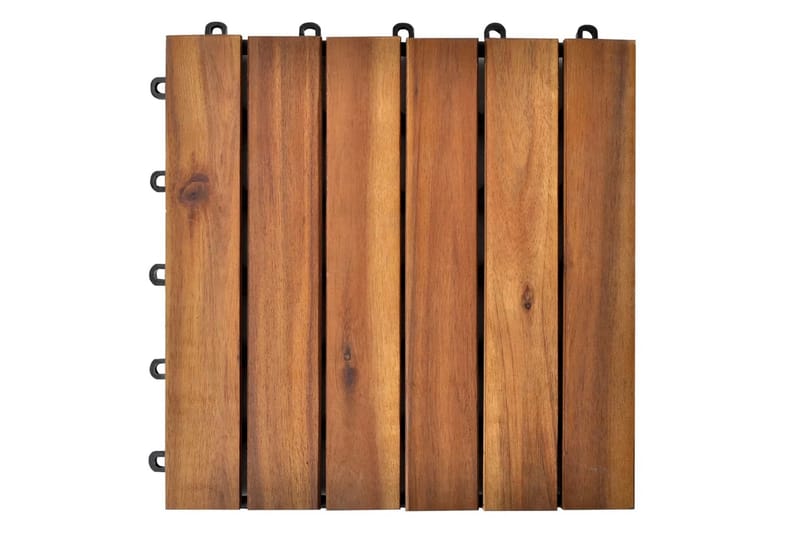 Terrassebord Vertikalt Mønster 30 x 30 cm Akasie Sett med 20 - Brun - Balkonghelle - Terrassebord