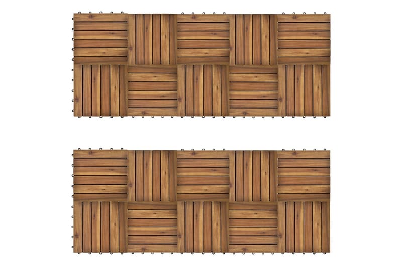 Terrassebord Vertikalt Mønster 30 x 30 cm Akasie Sett med 20 - Brun - Balkonghelle - Terrassebord