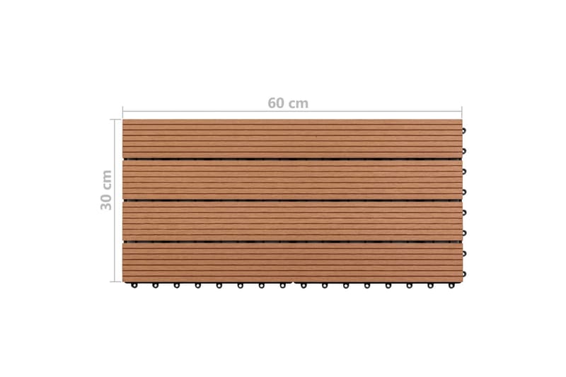 WPC Terrassebord 60x30 cm 6 stk 1m² brun - Terrassebord