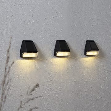 Wally Mini 3-pakning solcellevegglykt 7 cm - svart - Hagemøbler & utemiljø - Hagedekorasjon & utemilj ø - Hagebelysning