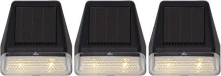 Wally Mini 3-pakning solcellevegglykt 7 cm - svart - Hagemøbler & utemiljø - Hagedekorasjon & utemiljø - Hagebelysning