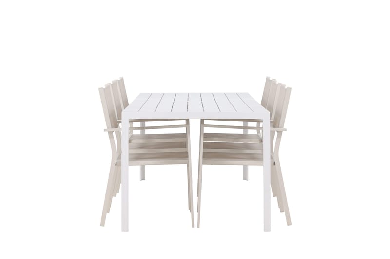 Break Spisegruppe 205 cm + 6 stk Copacabana Spisestoler Beige/Hvit - Hagemøbler & utemiljø - Hagegruppe - Spisegrupper hage