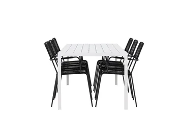 Break Spisegruppe 205 cm + 6 stk Hochanas Spisestoler Svart/Brun - Hagemøbler & utemiljø - Hagegruppe - Spisegrupper hage