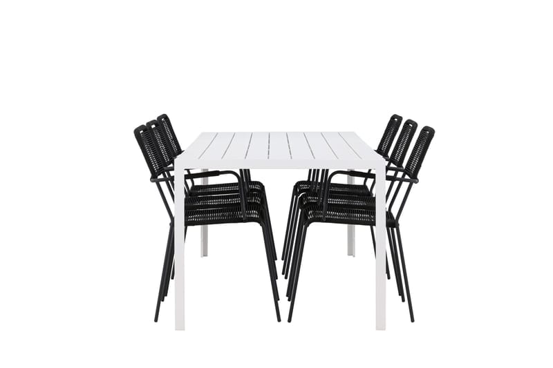 Break Spisegruppe 205 cm + 6 stk Hochanas Spisestoler Svart/Brun - Hagemøbler & utemiljø - Hagegruppe - Spisegrupper hage