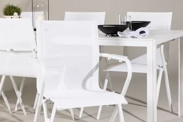 Break Spisegruppe 205 cm + 6 stk Alling Spisestoler Hvit - Hagemøbler & utemiljø - Hagegruppe - Spisegrupper hage