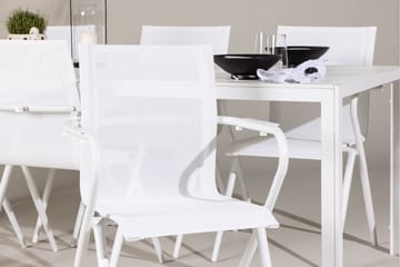 Break Spisegruppe 205 cm + 6 stk Alling Spisestoler Hvit - Hagemøbler & utemiljø - Hagegruppe - Spisegrupper hage