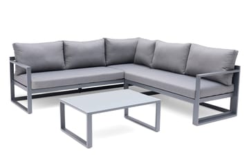 Hillerstorp Lundamo loungegruppe utendørs grå - Grå - Hagemøbler & utemiljø - Loungemøbler - Loungegrupper