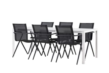 Break Spisegruppe 205 cm + 6 stk Alling Spisestoler Svart/Hvit - Hagemøbler & utemiljø - Hagegruppe - Spisegrupper hage