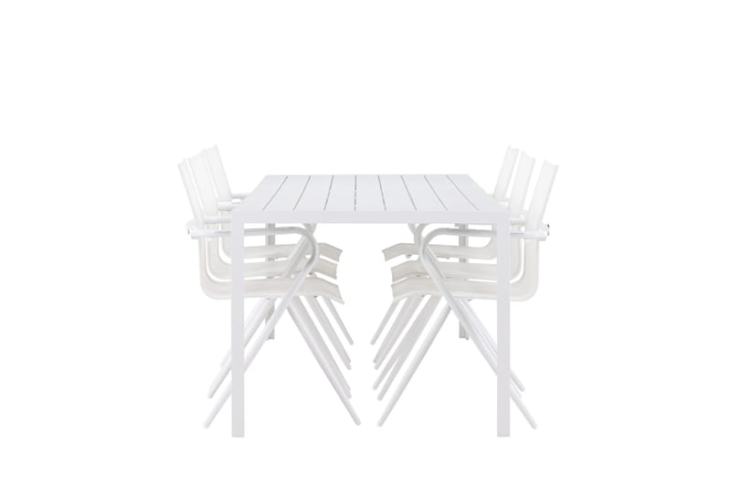 Break Spisegruppe 205 cm + 6 stk Alling Spisestoler Hvit - Hagemøbler & utemiljø - Hagegruppe - Spisegrupper hage