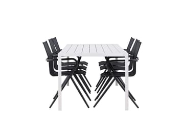 Break Spisegruppe 205 cm + 6 stk Alling Spisestoler Svart/Hvit - Hagemøbler & utemiljø - Hagegruppe - Spisegrupper hage