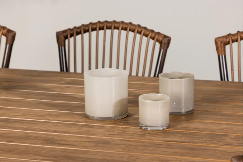 Garcia Spisegruppe 200 cm + 6 stk Galera Spisestoler Brun/Svart - Hagemøbler & utemiljø - Hagegruppe - Spisegrupper hage