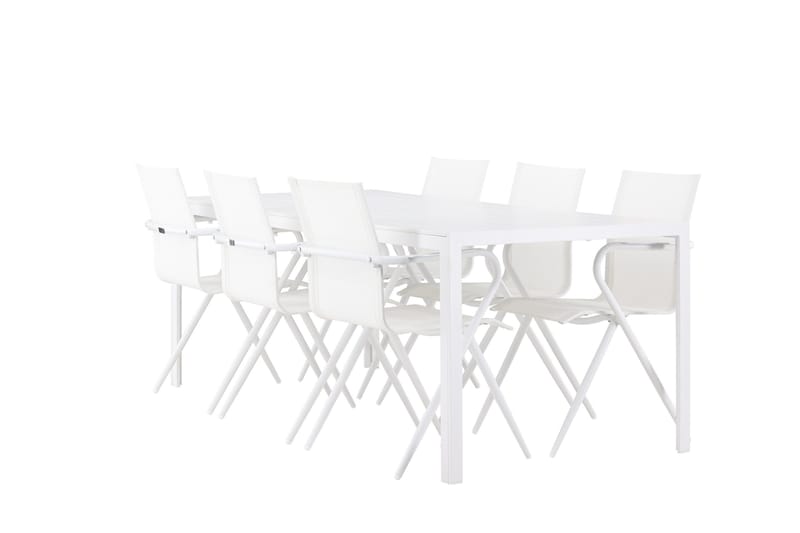 Break Spisegruppe 205 cm + 6 stk Alling Spisestoler Hvit - Hagemøbler & utemiljø - Hagegruppe - Spisegrupper hage