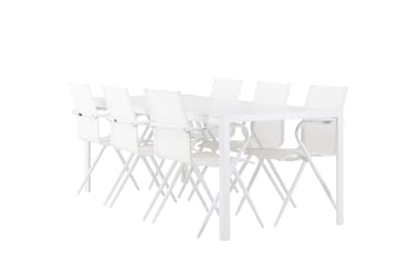 Break Spisegruppe 205 cm + 6 stk Alling Spisestoler Hvit - Hagemøbler & utemiljø - Hagegruppe - Spisegrupper hage