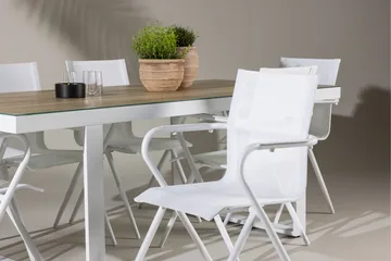 Merlo Spisegruppe 200 cm + 6 stk Alling Spisestoler Hvit - Hagemøbler & utemiljø - Hagegruppe - Spisegrupper hage