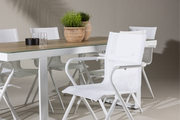 Merlo Spisegruppe 200 cm + 6 stk Alling Spisestoler Hvit - Hagemøbler & utemiljø - Hagegruppe - Spisegrupper hage